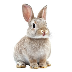Obraz premium Adorable Bunny Portrait: A close-up studio portrait of a fluffy, domestic rabbit, its gentle eyes, long ears, and soft fur. A symbol of innocence and purity.