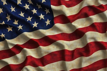 A 3D-rendered waving flag, forming an infinite seamless pattern with realistic shading and lighting.