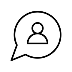 Contact line icon. Contact icon. Phone or chat icon isolated on white background. Transparent background, minimalist symbol. Vector images