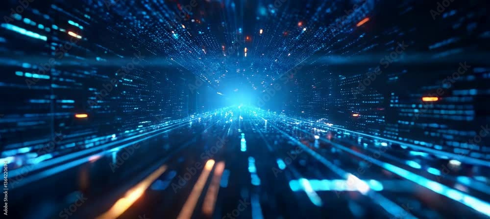 Poster Cyberspace  virtual digital world technology background. Generative AI technology.	
