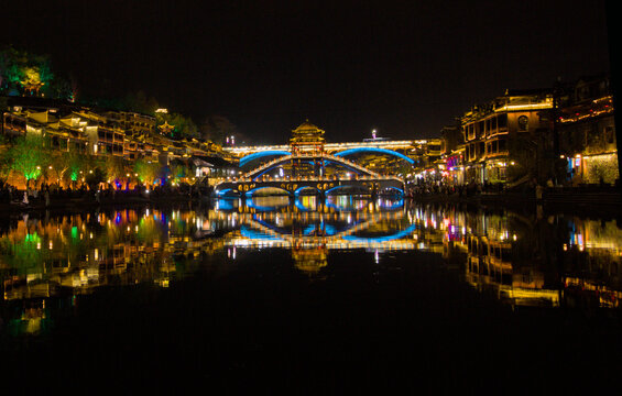 Fenghuang ancient town at night