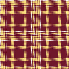 Dusty Maroon and Metallic Wheat Seamless Tartan Textile Design