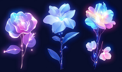 Floral flower vector Illustrations on white background
