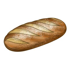 loaf of bread bun bakery food illustrations