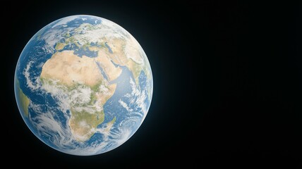 Fototapeta premium Stunning view of Earth from space, showcasing continents and oceans against the blackness of space.