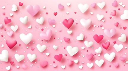 Pink Hearts Valentines Background. (4)