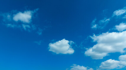 Panorama of cloud clear sky background for summer vacation concept at ocean and summer sea water with sunlight of beautiful cloudy	
