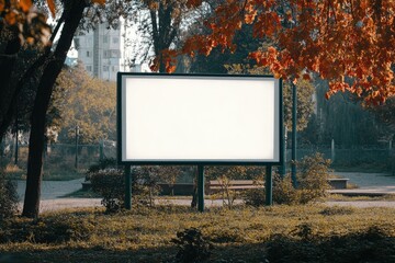 Premium Quality Visual of Empty Billboard Near Park