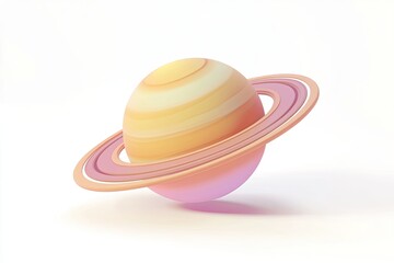 3D stylized planet with rings