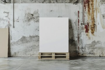 High Definition View of Floor Pallet Sign Holder Mockup