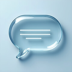 Transparent 3D Chat Bubble Icon – Modern Glass Message Symbol for Communication and Apps"