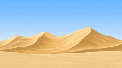 Desert Dunes with Blue Sky Landscape.