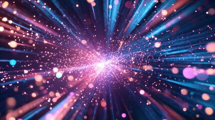 Abstract Cosmic Tunnel: A Journey Through Vibrant Nebulae