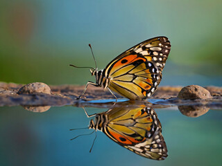 Obraz premium butterfly on water