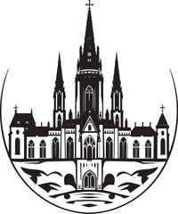 Obraz premium City landscape. Line urban backdrop. Skyline with clouds, different buildings on street, doodle street draw, outline cityscape hand sketch, flat houses. Hand drawn vector illustration