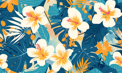 Creative 2D Doodle seamless pattern Floral or flower Illustrations