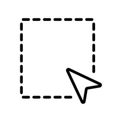 Cursor line icon. Cursor icon. Cursor icon isolated on white background. Transparent background, minimalist symbol. Vector images
