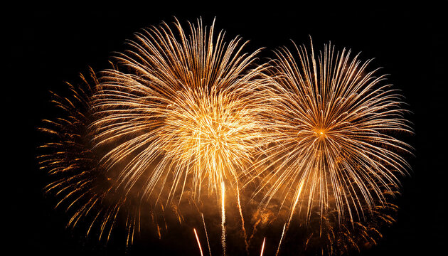 fireworks background abstract golden shining glowing fireworks show isolated transparent background alpha channel ready