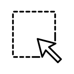 Cursor line icon. Cursor icon. Cursor icon isolated on white background. Transparent background, minimalist symbol. Vector images