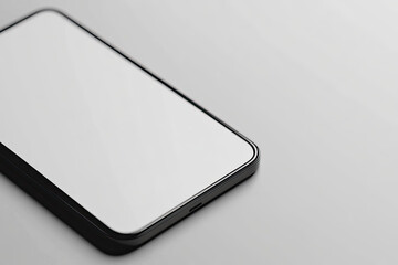 Detailed Picture of Closeup of Blank Phone Against White Background