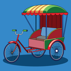 illustration of a traditional cycle rickshaw