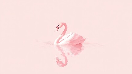 Fototapeta premium Pink Swan Serenity Elegant Bird on Calm Water.