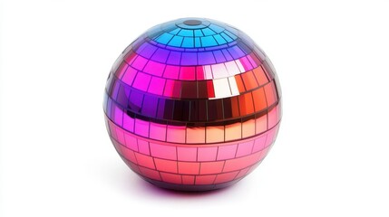 A Colorful Mirrored Sphere Displaying Various Reflective Geometric Shapes