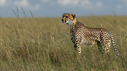 Naklejka premium Cheetah In African Grassland