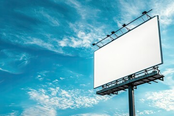 Blank Billboard Large Size for Outdoor or Out of Home Advertising with Blue Sky