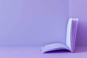 Detailed Color Picture of Folded Paper on Purple Background