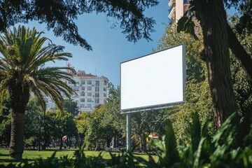 High Resolution Visual of Billboard Closeup in the Park in Batumi Georgia