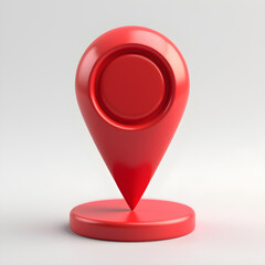 Red 3D Location Pin Icon – GPS Navigation Marker Symbol