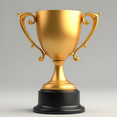 3D Gold Trophy Icon – High-Quality Award Cup Symbol for Victory & Achievement