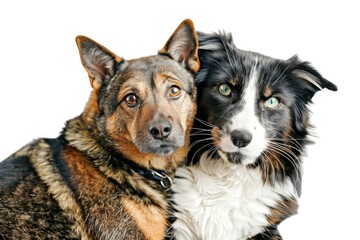 High Detail Image of Portrait of Happy Dog and Cat Together