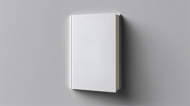 Blank white book cover mockup for design presentation and customization
