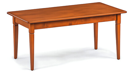 A wooden table with a white background