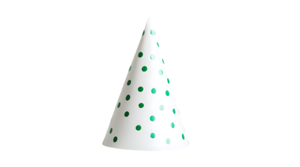 white party hat with color green png