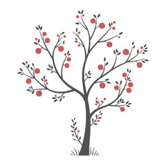 Silhouette of a tree with birds perched on its branches