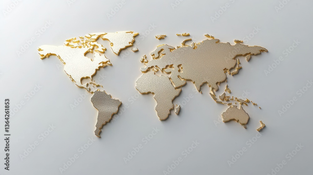 Poster minimalist and modern 3d rendered world map graphic in a flat abstract style this image can be used 