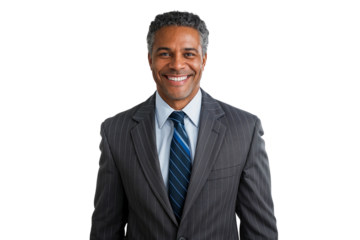 Portrait of a smiling businessman executive manager with formal suit, isolated on white background