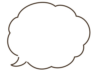 シンプルな雲形の吹き出しのイラスト
