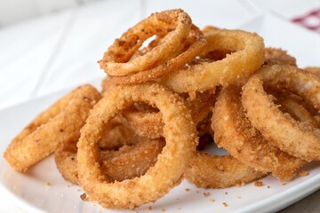 Crispy Golden Onion Rings A Delicious Snack or Appetizer