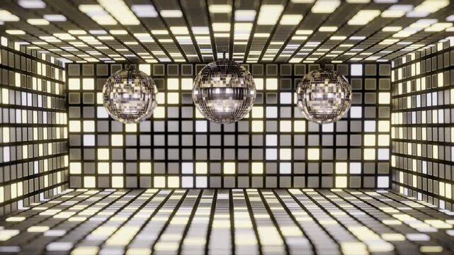 Broadcast Hi-Tech Blinking Illuminated Cubes Room Stage, Multi Color, Events, 3D, Loopable, 4K