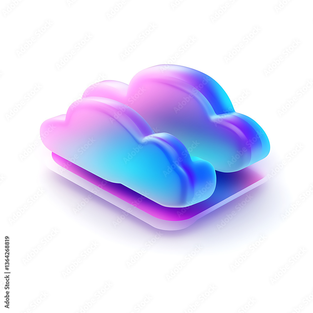 Aufkleber digital cloud illustration virtual space graphic design futuristic environment abstract view technol