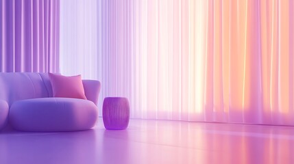 Sunset Glow with Modern Living Room.