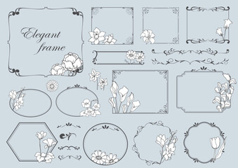エレガントな花のフレームセット