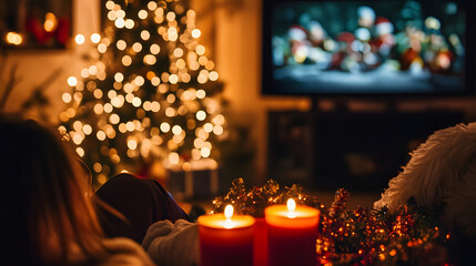 An online Christmas movie night where participants watch holiday classics together.