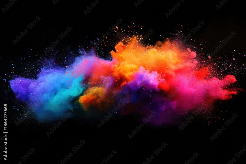 Aufkleber vibrant explosion of abstract colorful paint splashes floating in mid-air illustrating dynamic creat