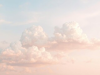 Dreamy clouds and pastel sky background with soft gradient hues, Ai Generate.