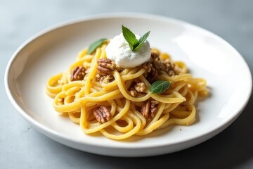 Exquisite Walnut-Ricotta Pasta Dish in Creamy Sauce